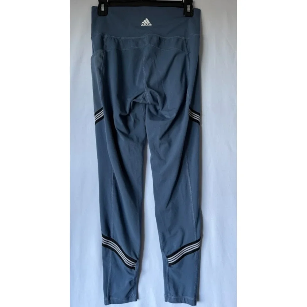 Adidas Climalite Leggings Women Large Blue Athletic High‎ Rise Stretch Training